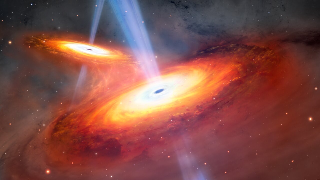 Открыта первая пара сливающихся квазаров в эпоху космического рассвета